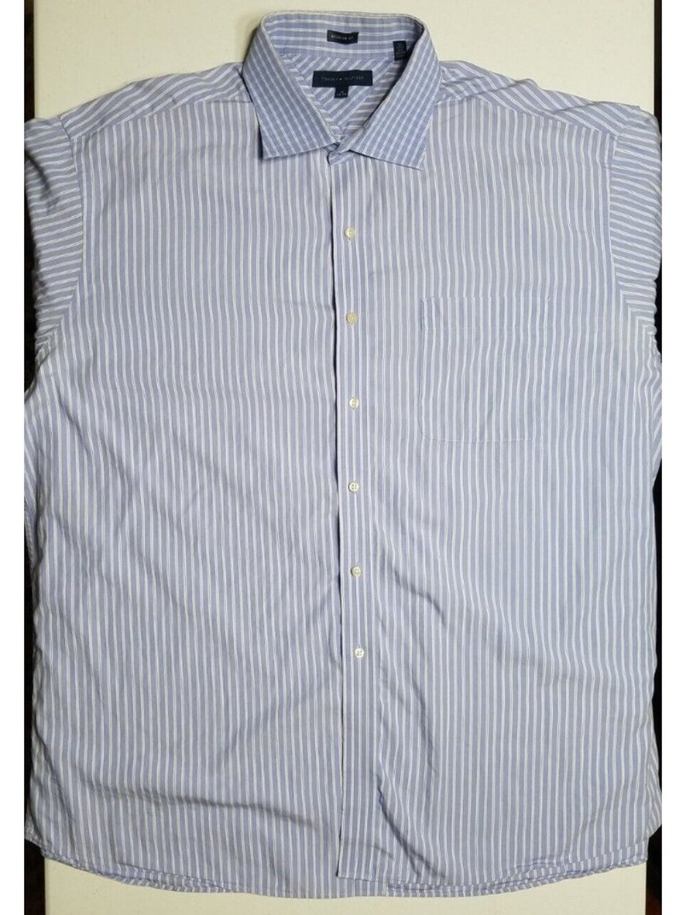 Tommy Hilfiger Long Sleeve Button Up Office Business Casual Shirt Men's 18 34/35